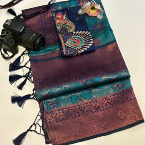 Kubera Silk with Ari work blouse