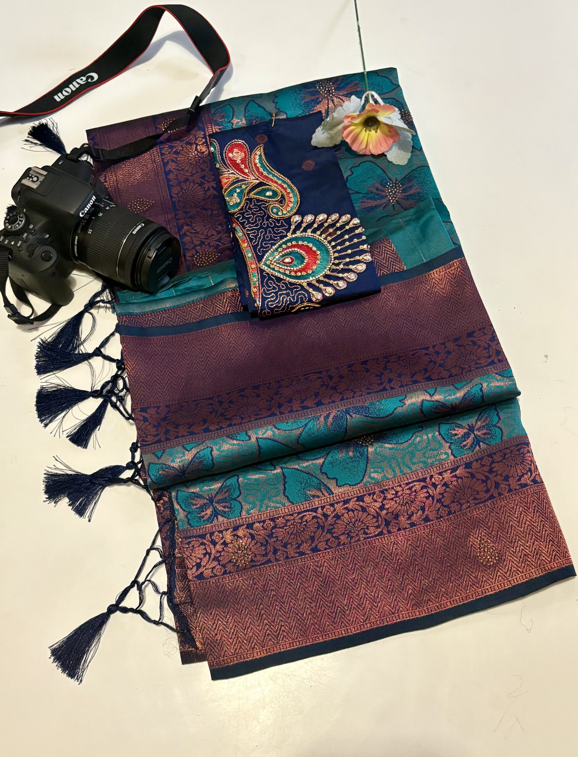 Kubera Silk with Ari work blouse