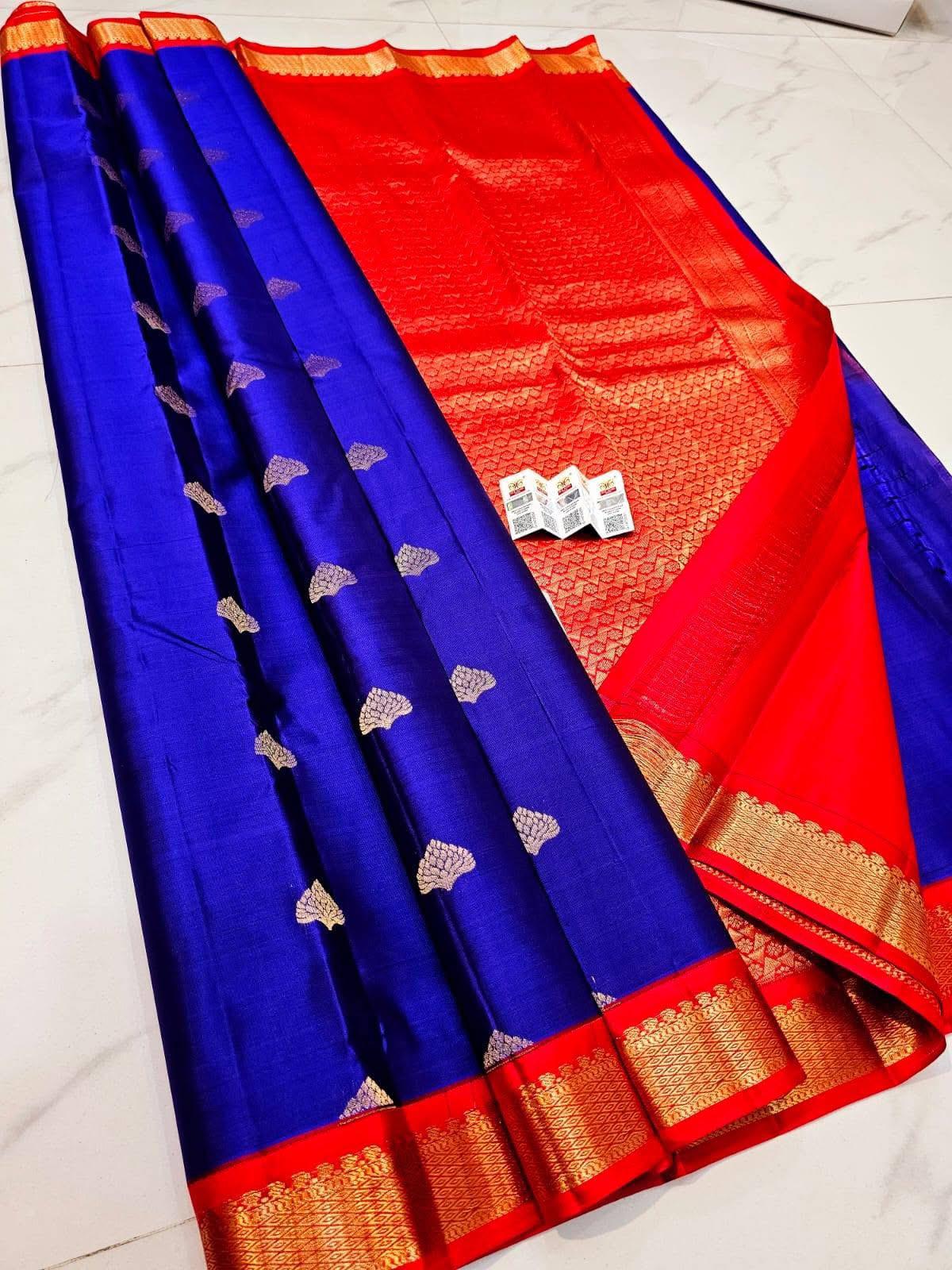 Kanchipuram silk Blue colour