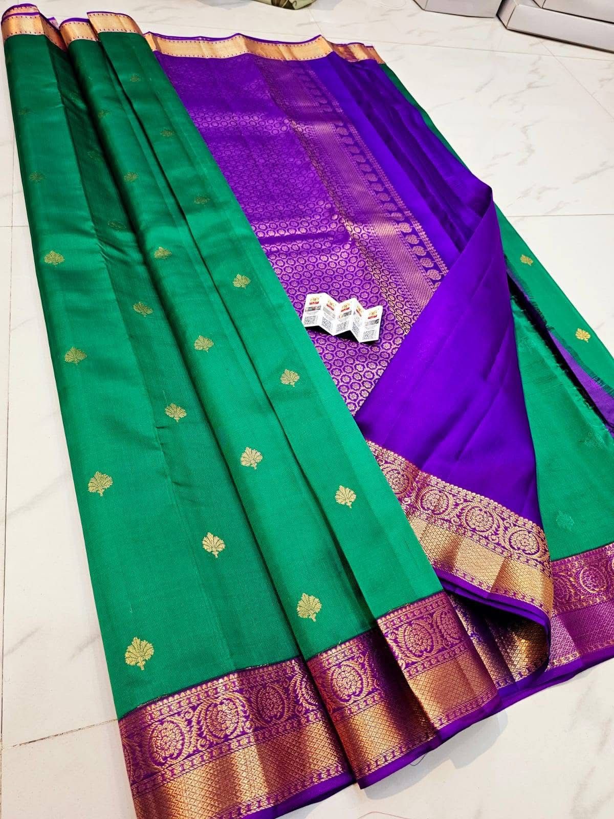 Kanchipuram silk Blue colour - Image 5