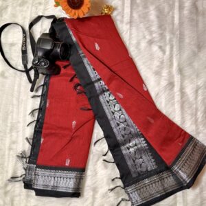 Kalyani cotton red with black