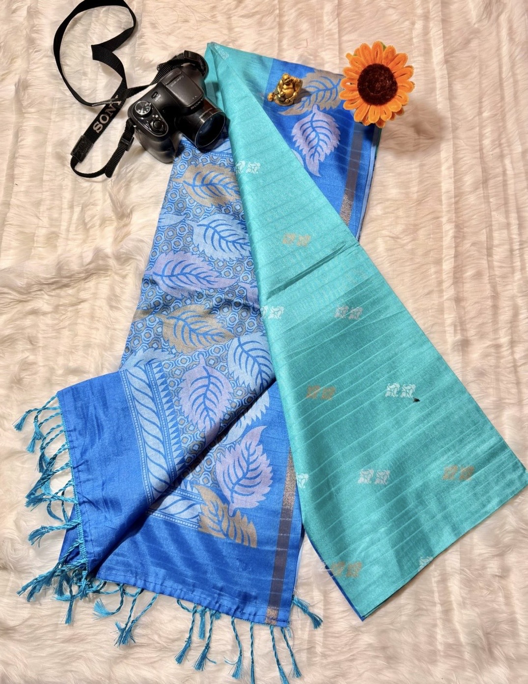 Sandya degital print saree blue