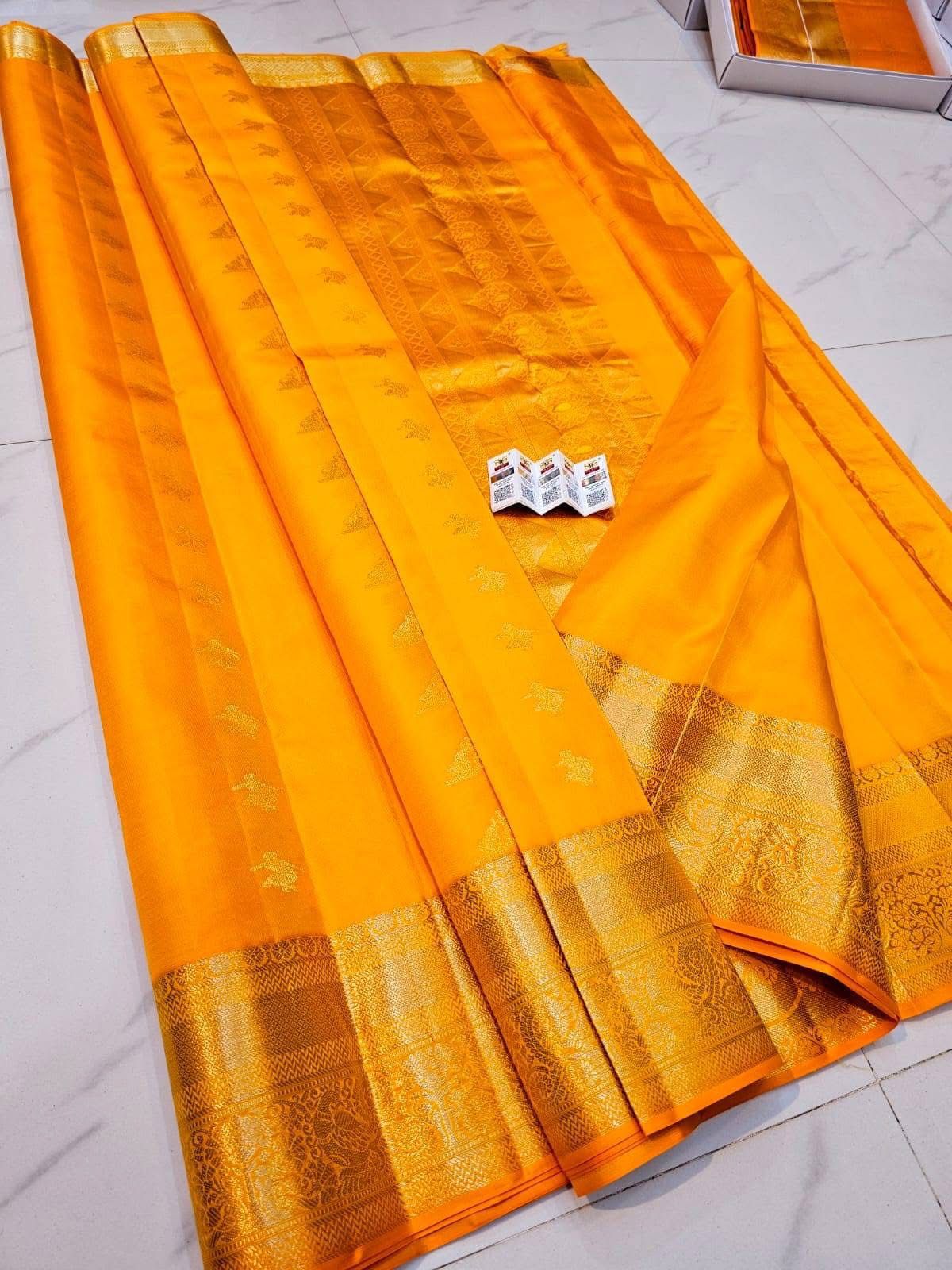 Kanchipuram-silk-Orange