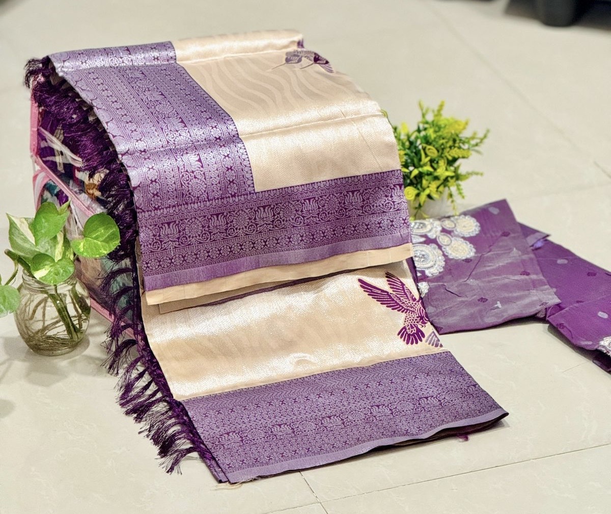 Premium quality saree with Aari work blouse