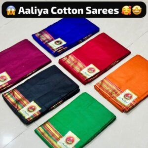 Aliya cotton saree black