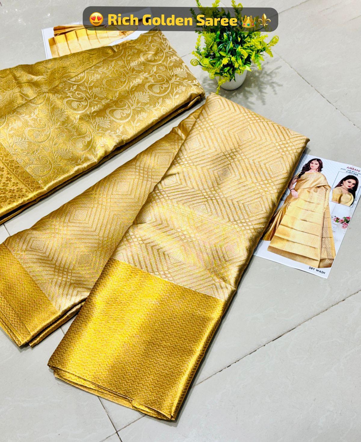 Ambani Rich golden saree 03