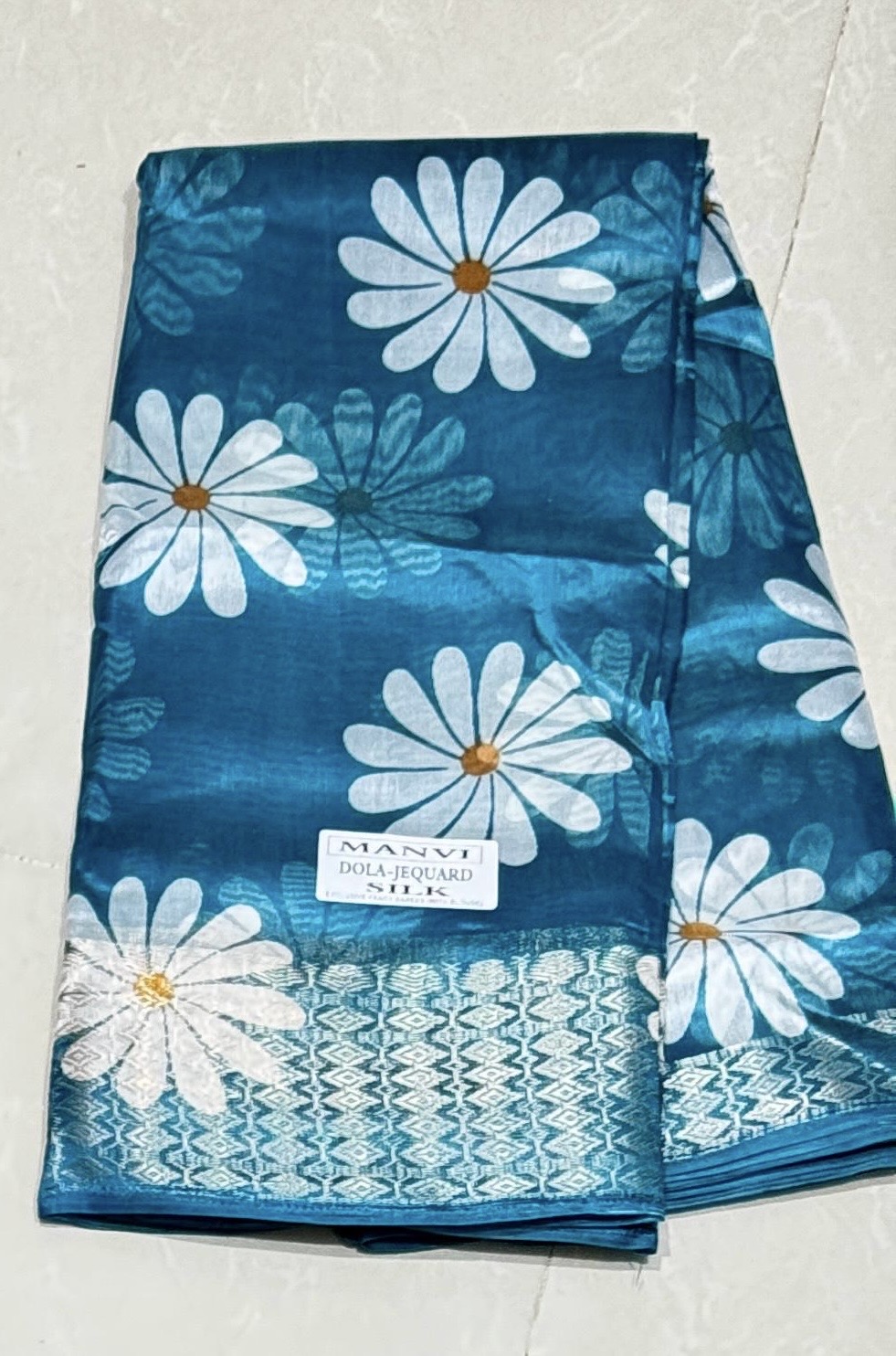 Floral- official saree ( Teal Blue)
