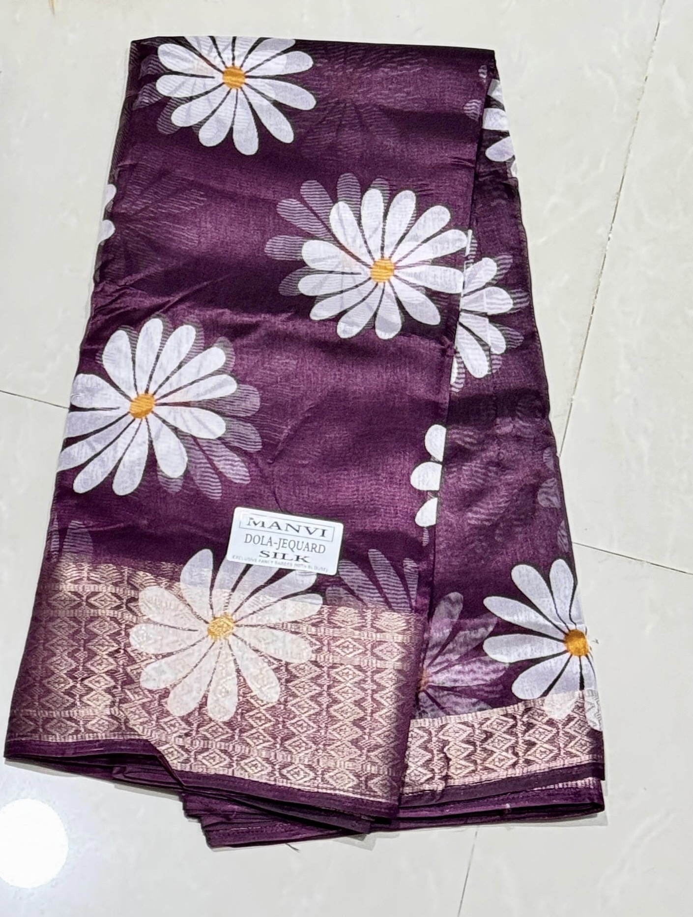 Floral- official saree ( Plum Purple)