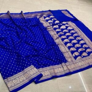 Banarasi soft georgette cotton saree( Blue )