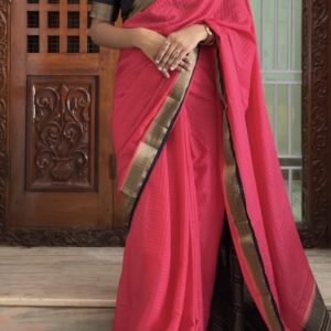 Crepe silk checks Zip & Go saree