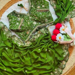 Elegant Designer Saree With stitched blouse