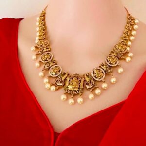 Antique Lakshmi Coin & Pearl Necklace